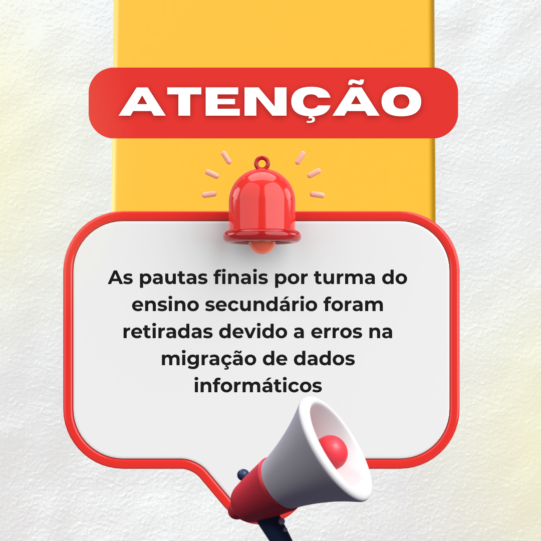 Pautas por turma do ensino secundário retiradas