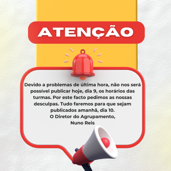 Adiamento da publicação das turmas
