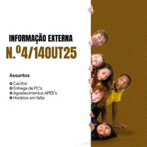 Informação externa nº4 / 14out25 - Cacifos / Entrega de PC's / Agradecimentos APEE's / Horários em falta
